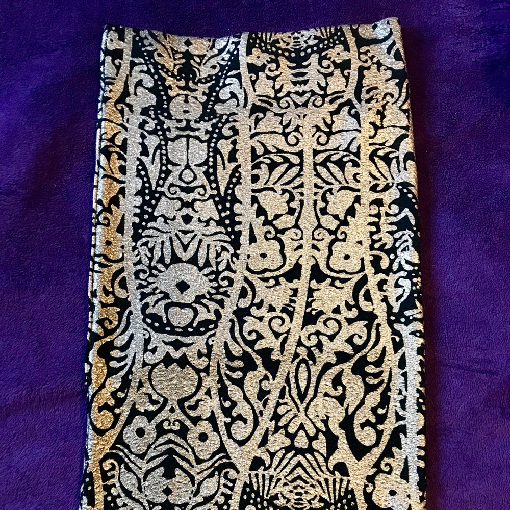 Gold/Black Pencil Skirt
